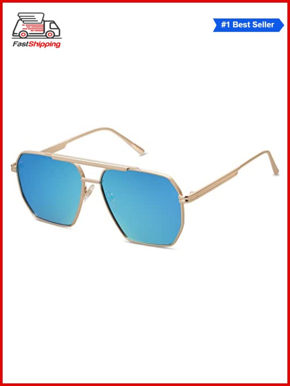 ✨ SOJOS Retro Oversized Square Polarized Sunglasses Metal Frame Unisex